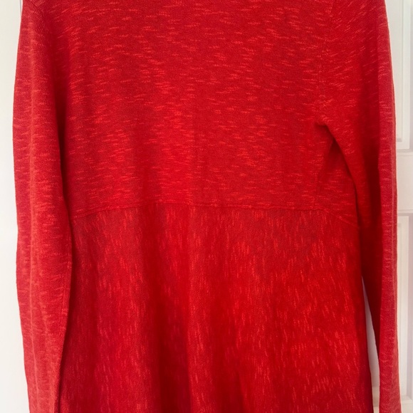 Eileen Fisher Women’s Open Front Waterfall Wool Blend Cardigan Petite S Orange - Picture 2 of 8